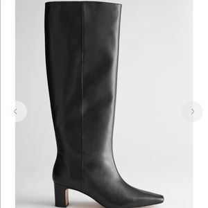 & Other Stories almond toe knee high boots